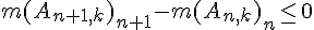 4$m(A_{n+1,k})_{n+1}-m(A_{n,k})_n \le 0